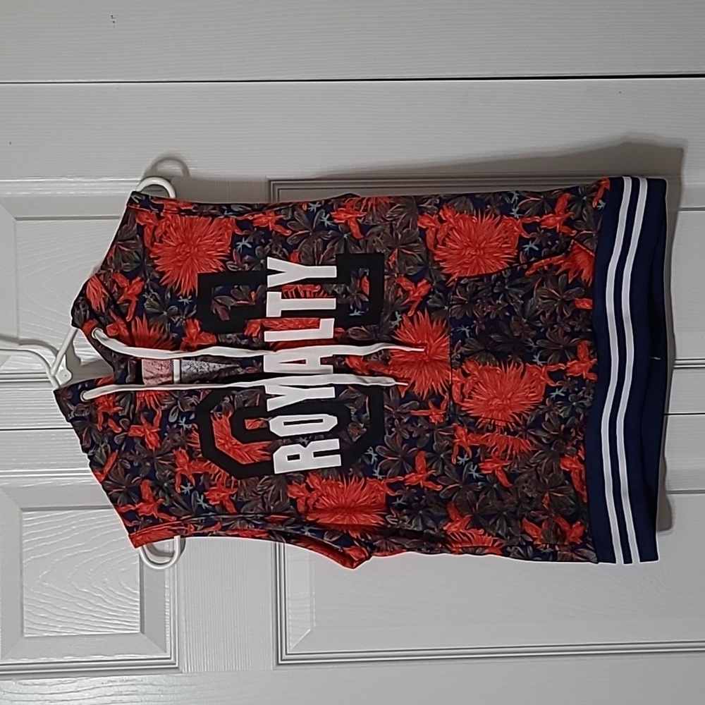 Floral Hooded Vest "Royality 01" Size XL, Excellent Like New Condition